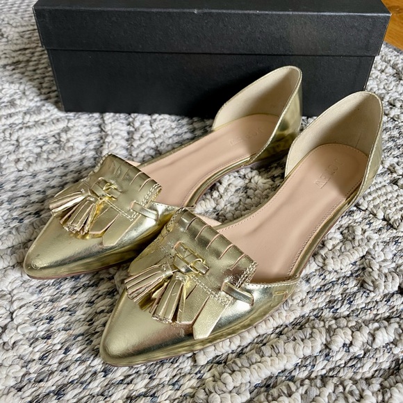 J Crew Mirror Metallic D’Orsay Flats
Size 7